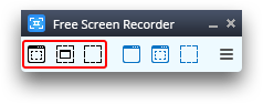 Free Screen Video Recorder: выберите область захвата