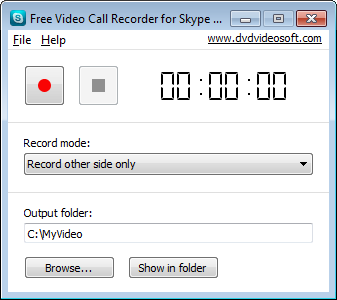 Free Video Call Recorder for Skype: launch the program