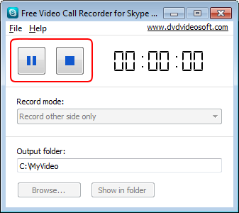 Free Video Call Recorder for Skype: stop recording