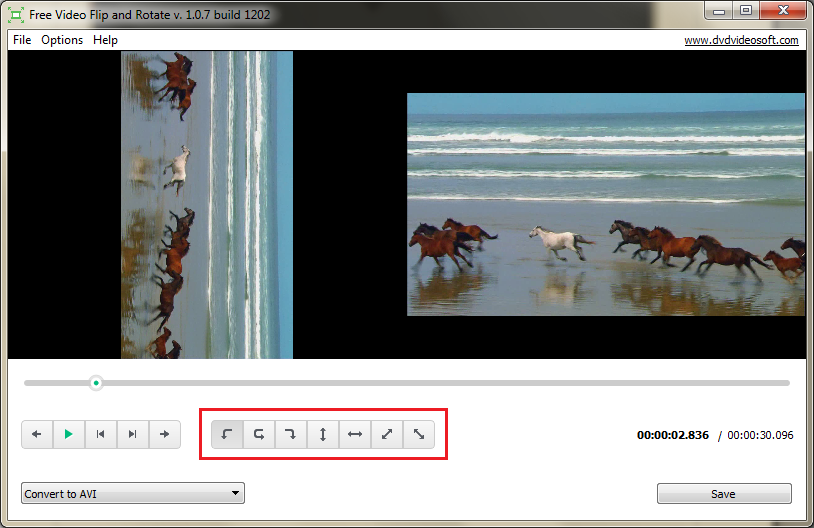 Free Video Flip and Rotate: seleziona il file di input